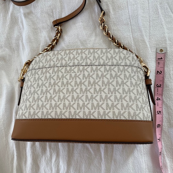 Michael Kors Signature Jet Set Charm Gold Studded Crossbody Bag - Picture 7 of 10